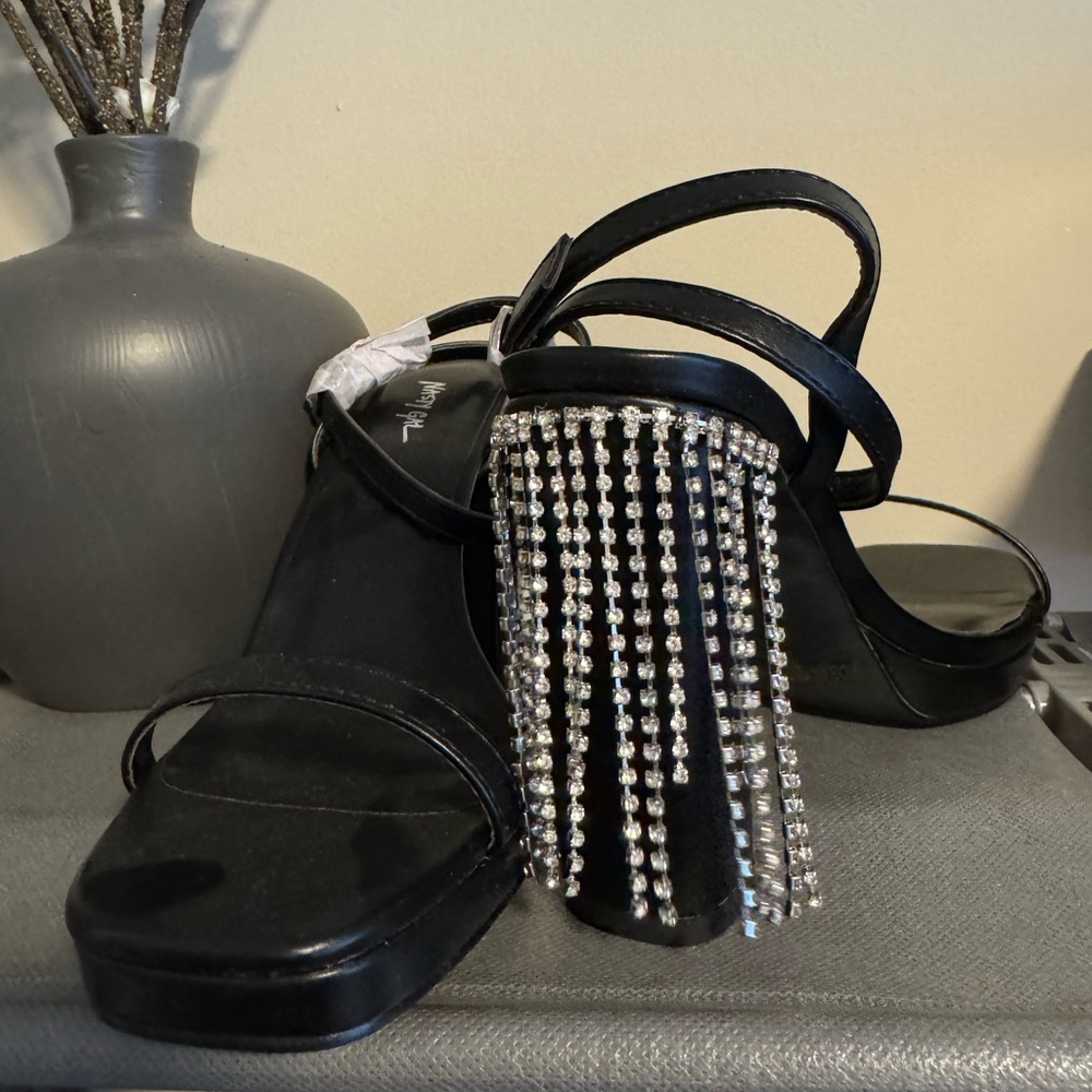 Nasty Gal Black Rhinestone Heels